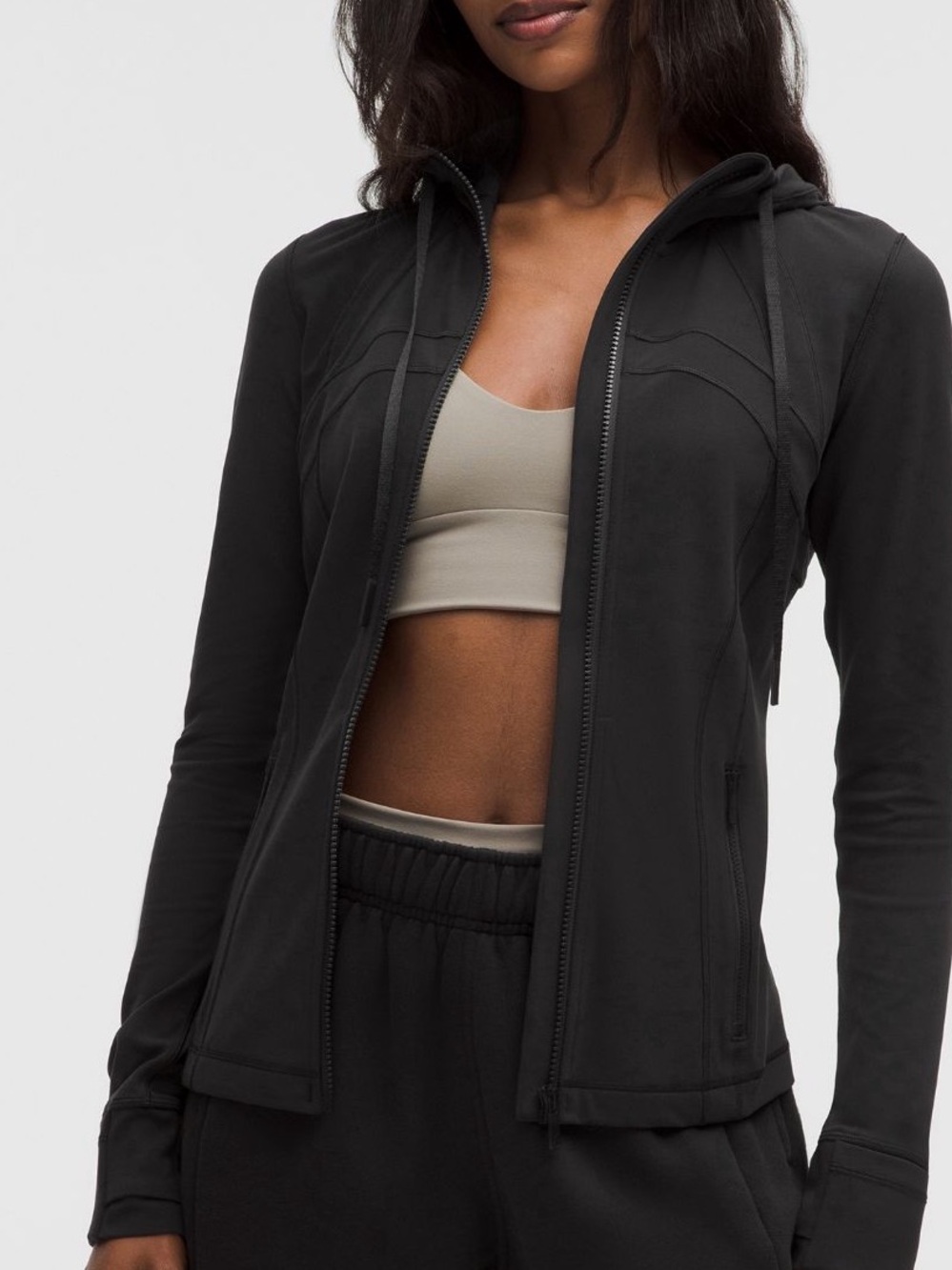 lululemon athletica Black Hooded Zip Performance Jacket